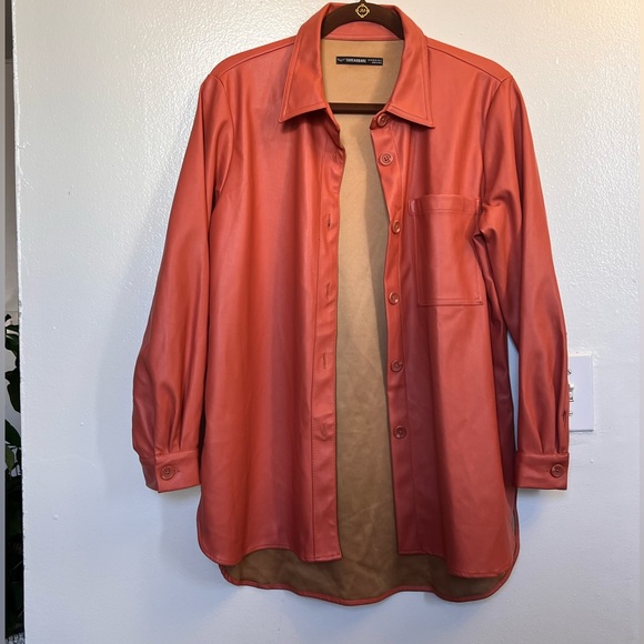 ThreadBare Faux Leather Button-Down shirt - Picture 3 of 10